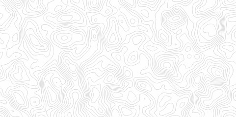 Vector geography landscape Topo contour map on white background, Topographic contour lines. Seamless pattern with lines Topographic map. Geographic mountain relief diagram line wave carve pattern.