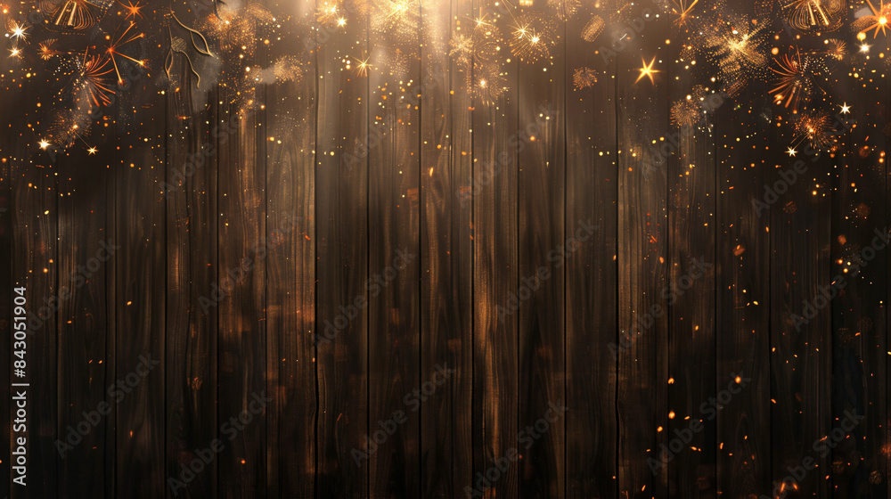 Aufkleber Enchanting backdrop with golden sparkles cascading like rain