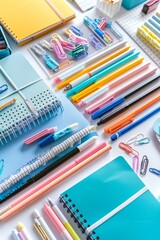 stationary supplies on a white surface