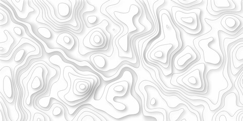 Vector geography landscape Topo contour map on white background, Topographic contour lines. Seamless pattern with lines Topographic map. Geographic mountain relief diagram line wave carve pattern.
