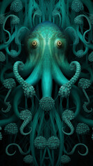 Obraz premium Abstract Octopus Image Pattern Background, Texture, Wallpaper, Background, Cell Phone Cover and Screen, Smartphone, Computer, Laptop, 9:16 Format - PNG