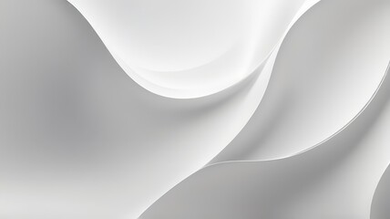 minimal abstract white background with smooth curve, flowing satin waves for backdrop design for product or text over backdrop design. Abstract White Background