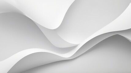 Fototapeta premium minimal abstract white background with smooth curve, flowing satin waves for backdrop design for product or text over backdrop design. Abstract White Background
