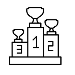 Trophy Cup Icon First Second Third Prize for Sports Competitions