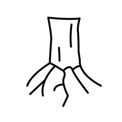 Rubber Roots Icon Natural Material for Industrial Uses