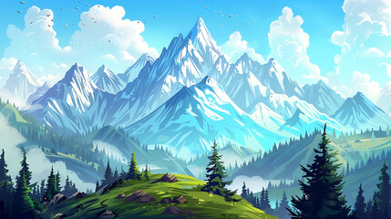 Fototapeta premium landscape illustration