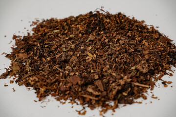 fine tobacco on the white background