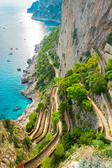 Capri, Italy from the Gardens of Augustus viewed over Via Krupp.
