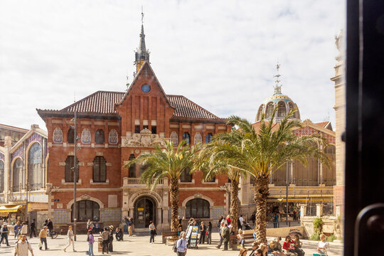 VALENCIA, SPAIN - MARCH 20, 2024: Fundacion Mediterraneo - La Llotgeta Photography Center located in the Plaza del Mercado. Valencian modernism.