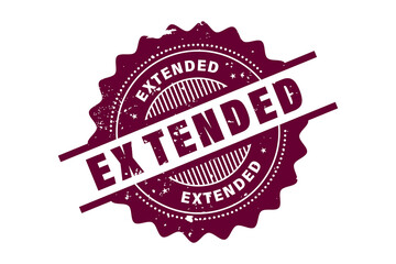 extended stamp. extended round sign. label on transparent background, PNG