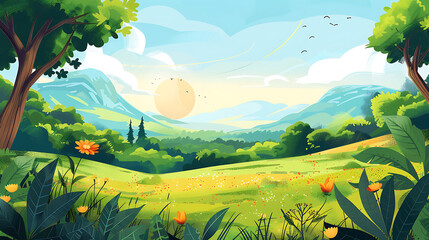 flat landscape illustration