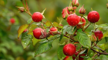 Obraz premium Rose fruits from the shrubs
