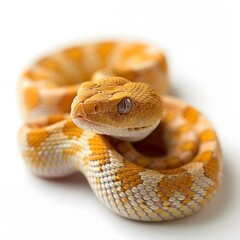 Fototapeta premium A close-up of a yellow and white snake