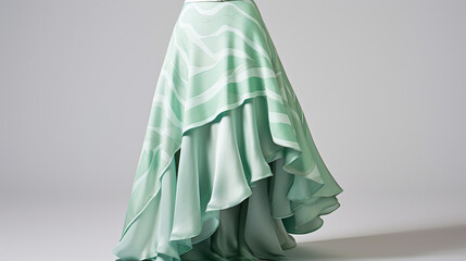 fabric with green silk skirt