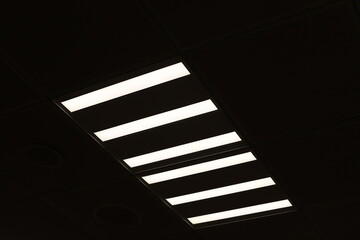 Fototapeta premium A lamp for illuminating the interior of the room hangs on the ceiling.