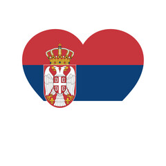 Obraz premium Serbia flag in heart shape