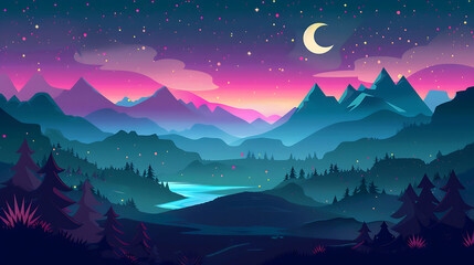 flat landscape illustration