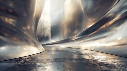 Fototapeta premium Ethereal Interplay: Metallic Symphony of Light and Shadow