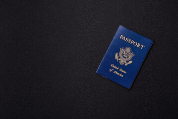United States of America passport, airline tickets and money