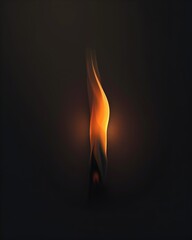 Bright Flickering Flames Illuminating the Mysterious Darkness in Minimalist Art Design