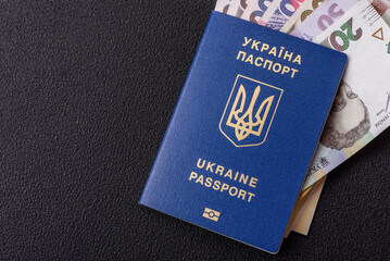 Biometric Ukrainian passport, flight tickets and money