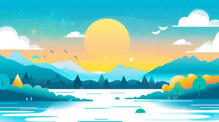 flat landscape illustration