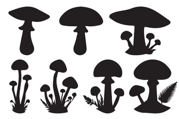 mushroom vector silhouette line art