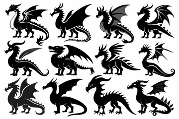 Naklejka premium dragons icons