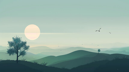 Obraz premium landscape illustration