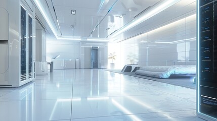 Close-up view of the compact heating system integrated into the bright house. comfort and coolness of the room. Ai generated image