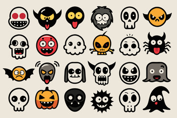 Fototapeta premium zombie emojis icons