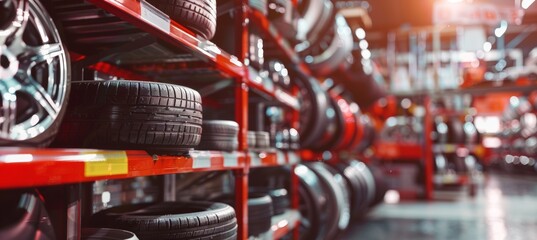 Auto Parts Store Promotional Banner Highlighting Discounts and New Arrivals with Copy Space