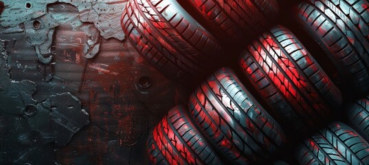 Tire Replacement Service Promotional Poster with Discounts and Special Offers, Ideal for Print and Digital Use