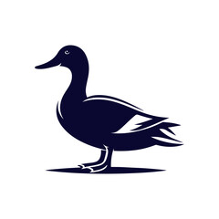 Duck silhouette Clip art isolated vector illustration on white background