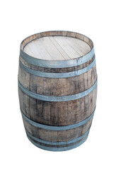 Fototapeta premium Old wooden barrel on white
