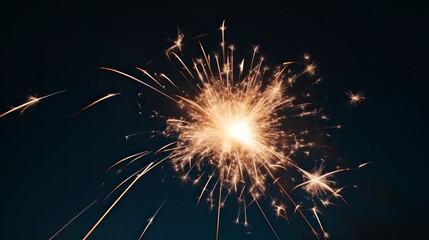 Fototapeta premium Fireworks on black background. New Year and Christmas holiday concept