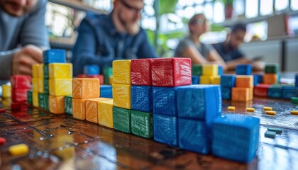 Fototapeta premium Employee engagement with gamification, fun challenges, and interactive activities