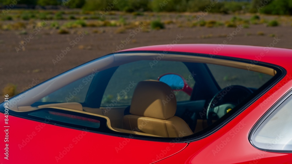 Wall mural rear window on a car