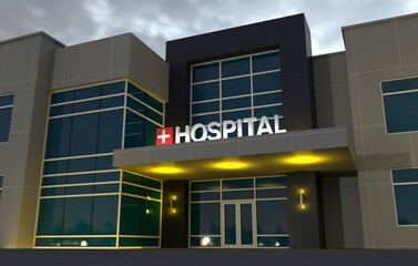 Hospital Building concept 3D illustration | Health Care