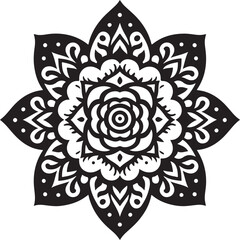black and white mandala
