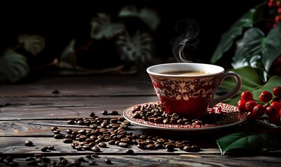 A cup of coffee sitting on top of a saucer
