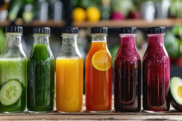 Juice Cleanse. Fresh Green Vegetable Detox Drink for Alimentary Health