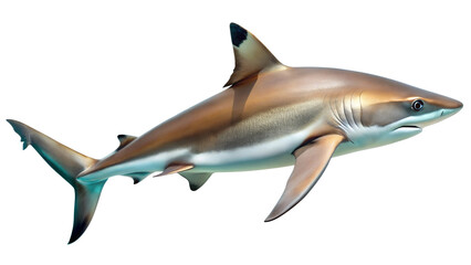 Obraz premium blacktip reef shark has a streamlined body with a pointed snout, large pectoral fins, and a prominent dorsal fin