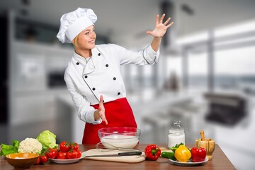 Shoot of chef prepare dish in the kitchen