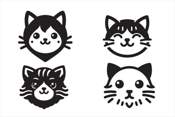 Silhouetted African Wildlife Displayed on White Background