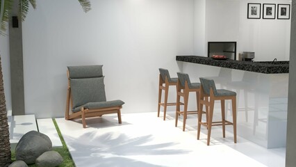 Outside modern garden