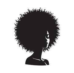 black females silhouettes face profile vignette. black isolated white background