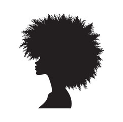 black females silhouettes face profile vignette. black isolated white background