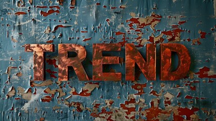 Fototapeta premium Copper Patina Social media trend concept art poster.