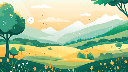 Obraz premium nature and landscape illustration